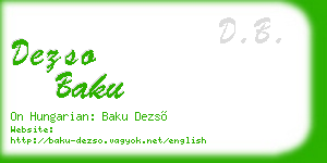dezso baku business card
